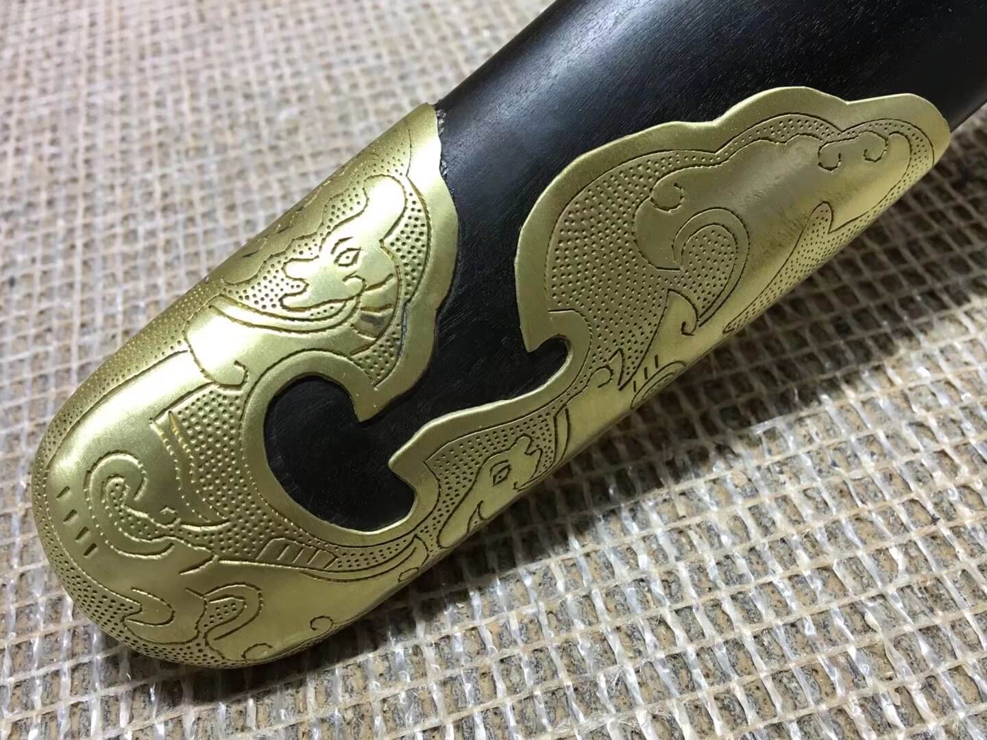 Sabers sword,High carbon steel burn blade,Brass fittings,Black scabbard - Chinese sword shop
