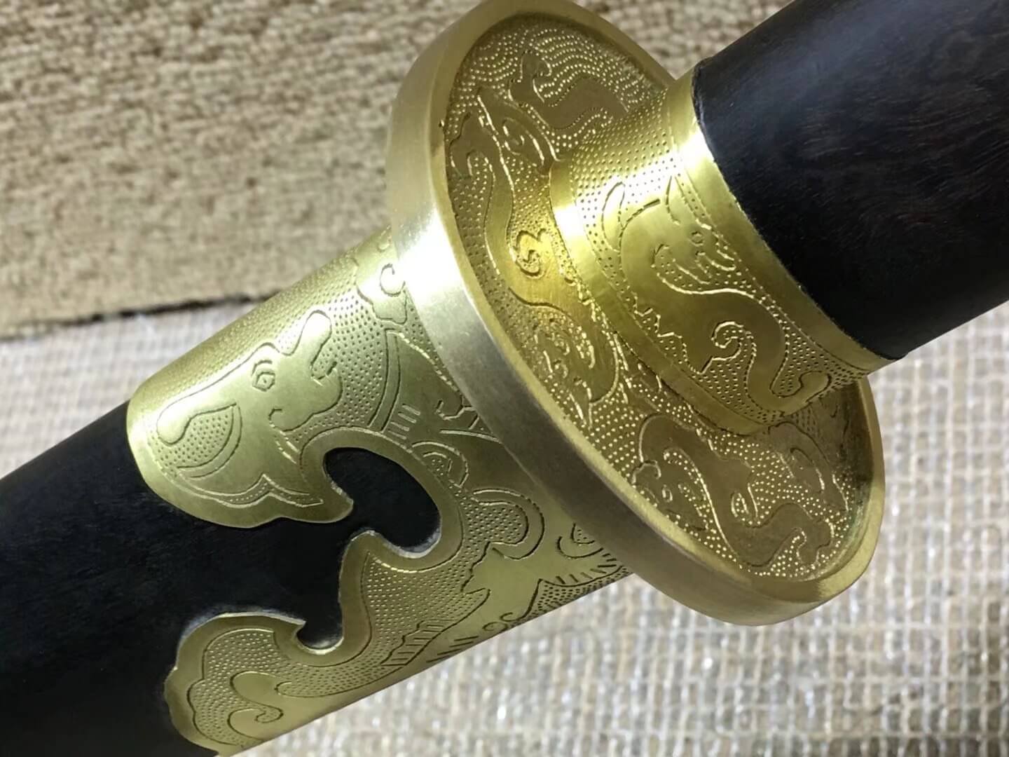 Sabers sword,High carbon steel burn blade,Brass fittings,Black scabbard - Chinese sword shop